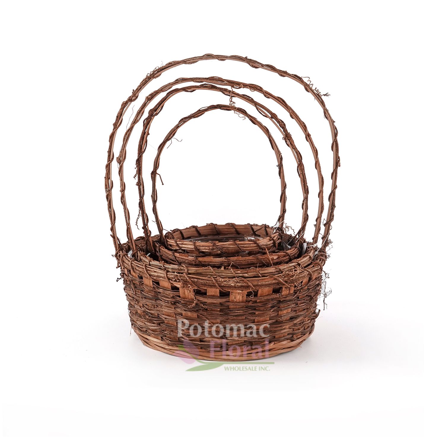 Vine Baskets with Handle Set of 4 Potomac Floral Wholesale