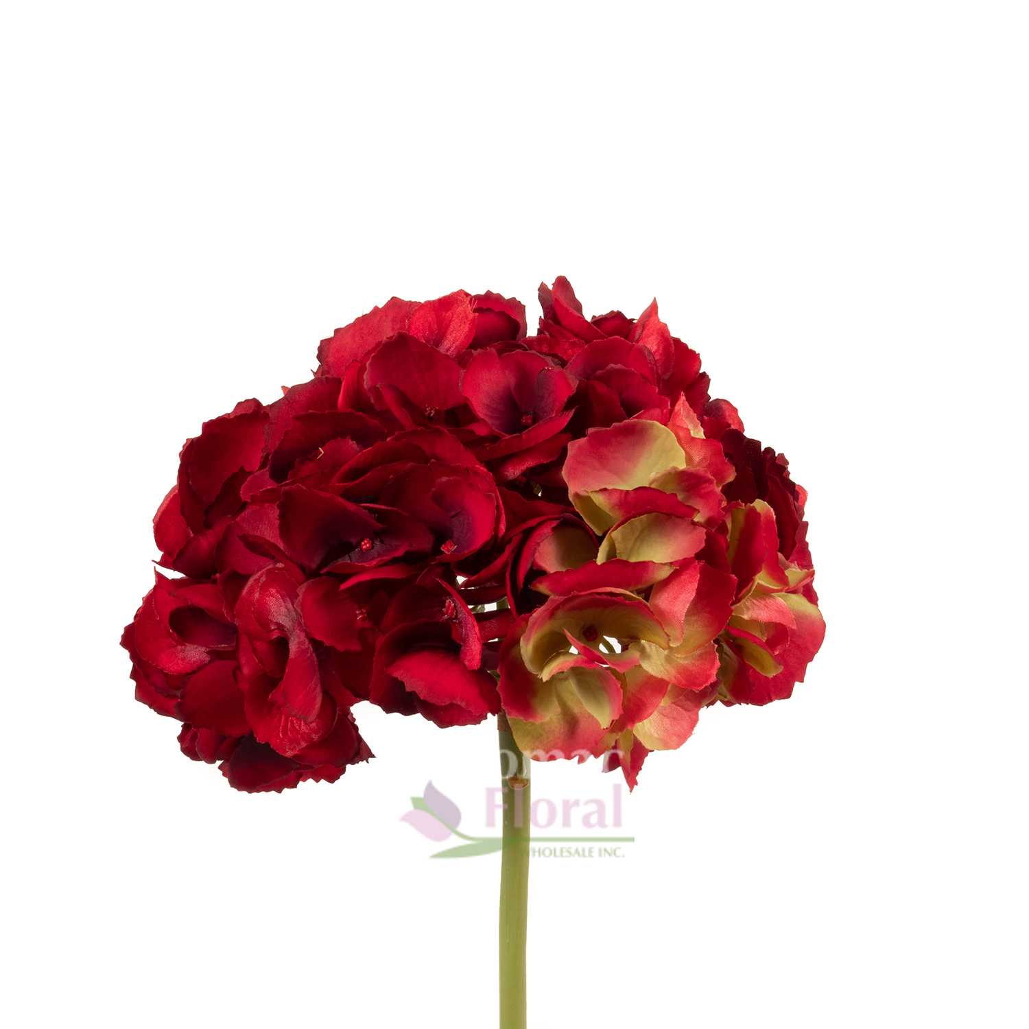 Silk Hydrangea Stem 19" Red Potomac Floral Wholesale