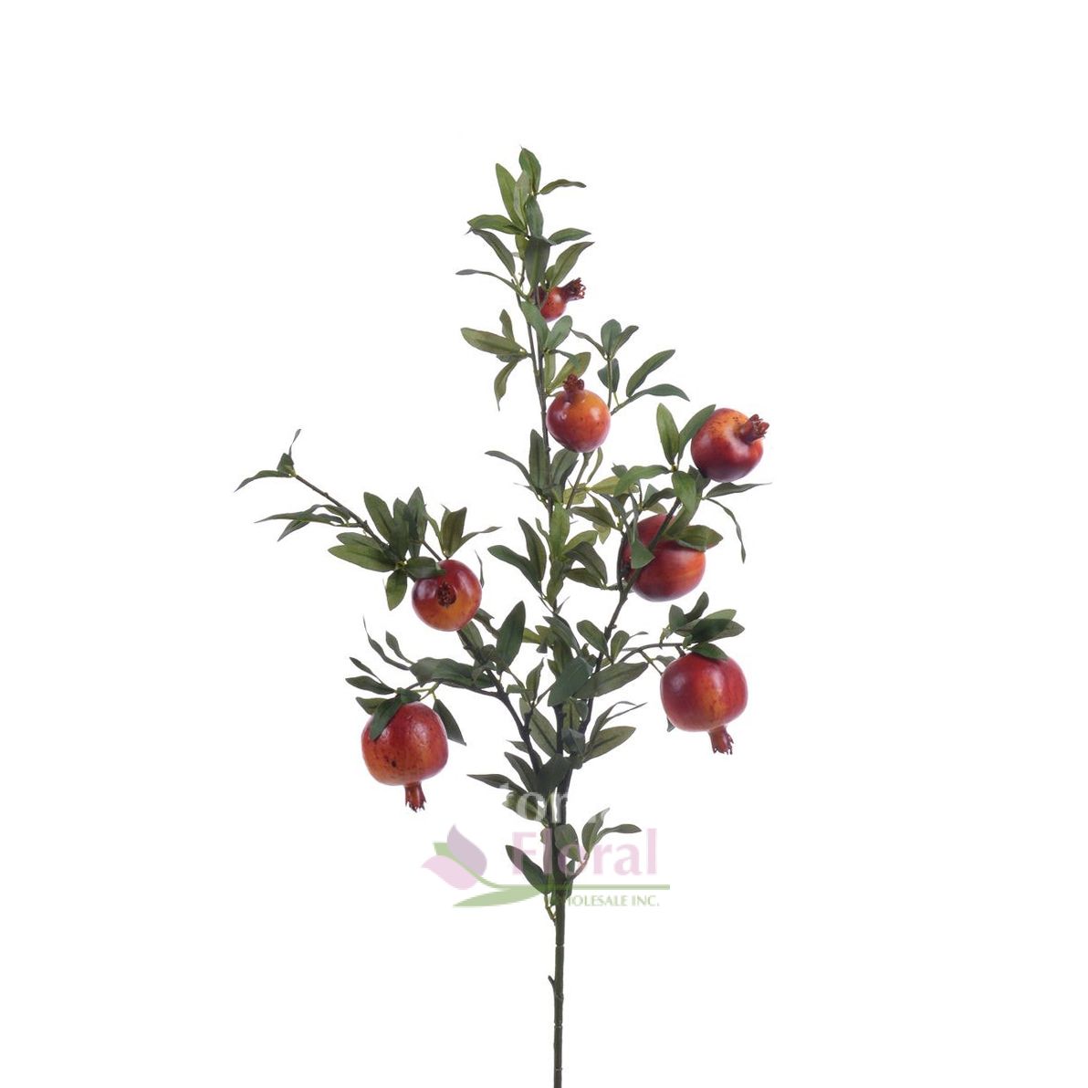 Silk Pomegranate with Leaf 31" Spray Potomac Floral Wholesale