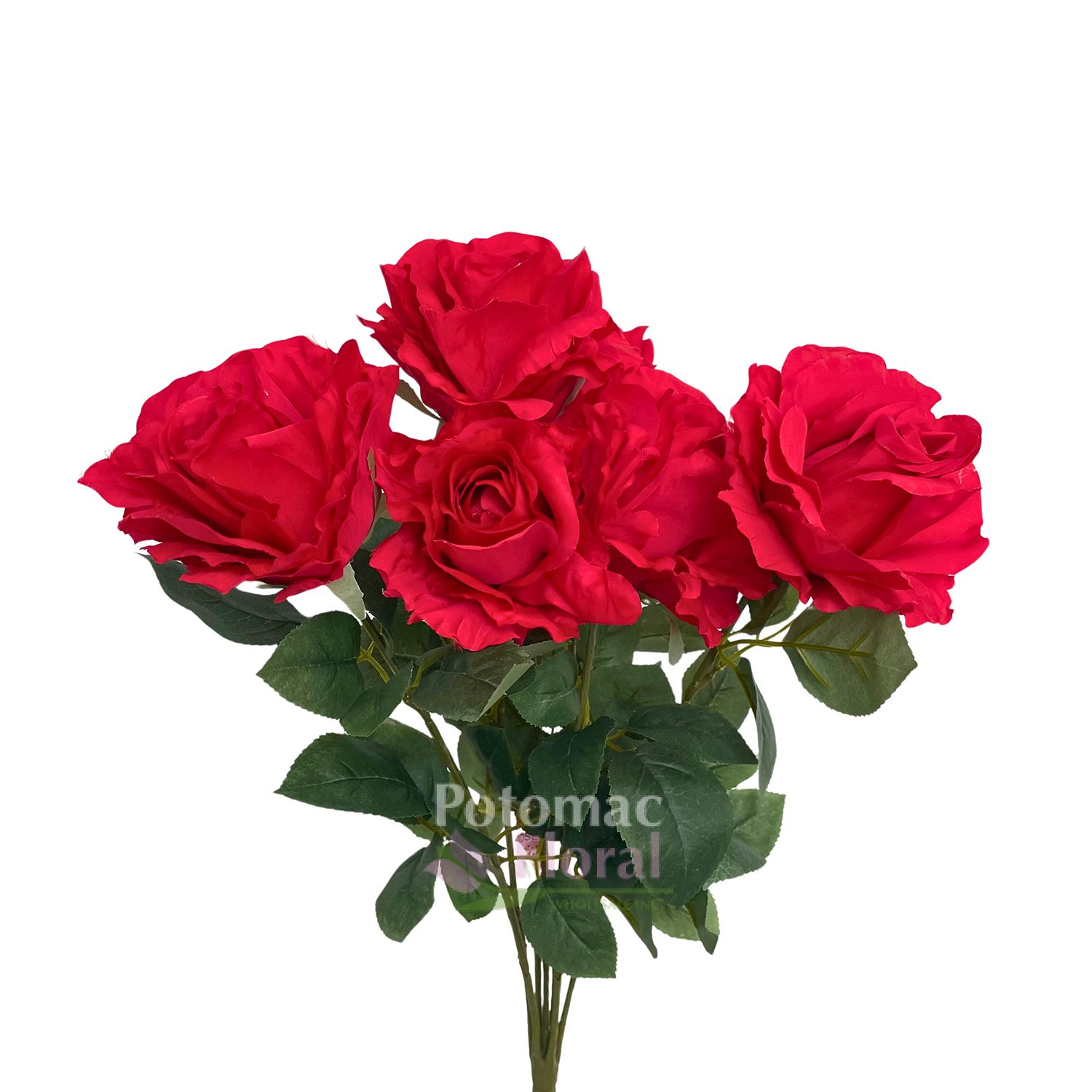 Silk Rose Bush x7 - Red - Potomac Floral Wholesale