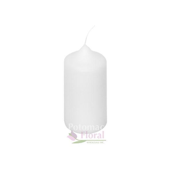 4'' Tall x 2.8'' White Wax Pillar Candle - Bulk - Potomac Floral Wholesale