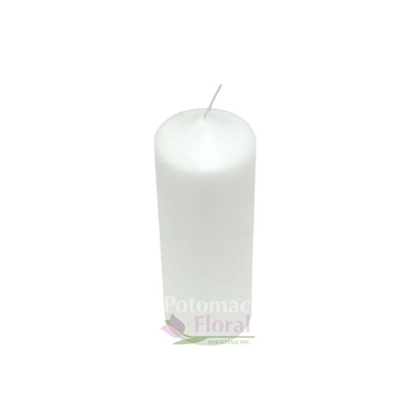 4'' Tall x 2.8'' White Wax Pillar Candle - Bulk - Potomac Floral Wholesale