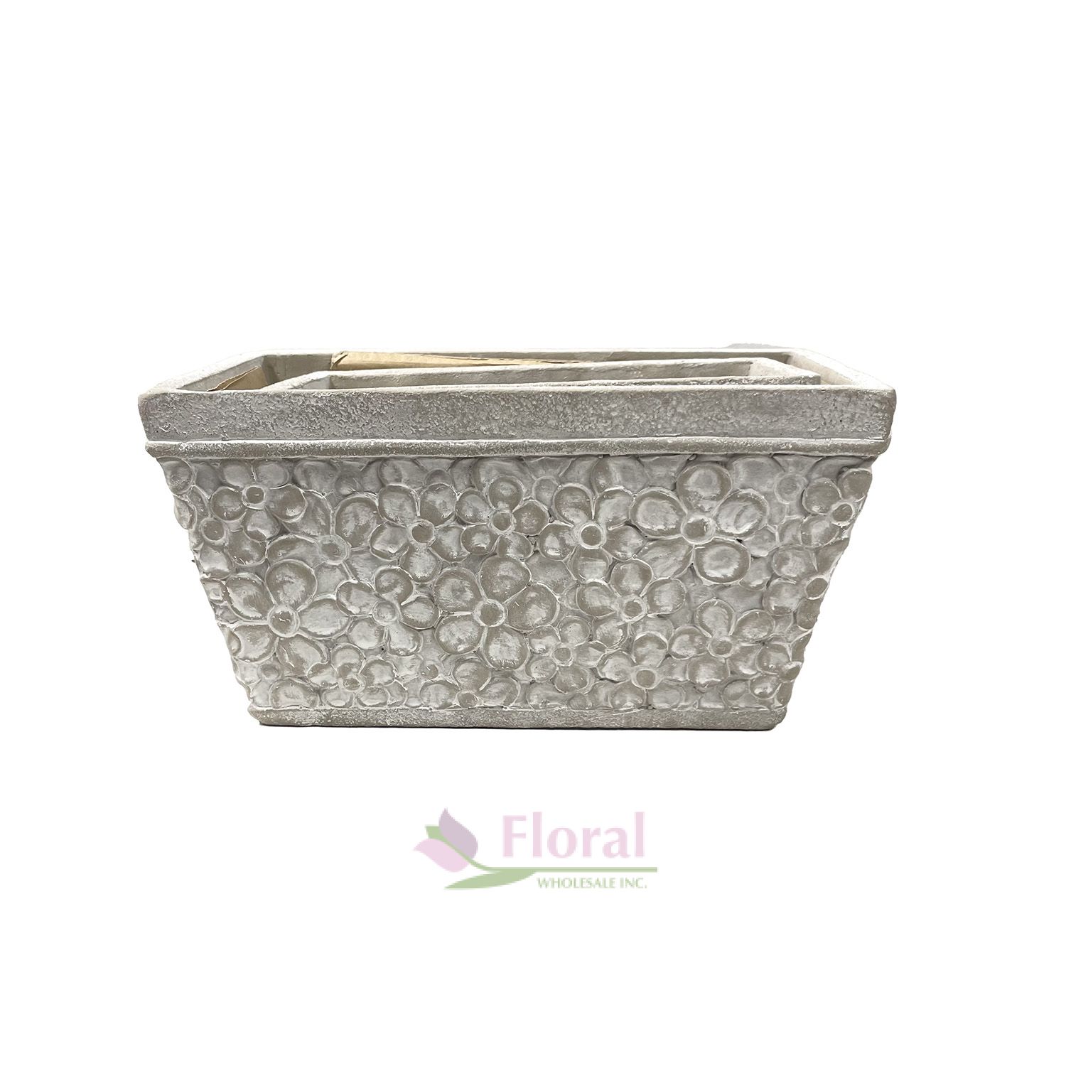 Pressed Stone Rectangle Planter Set of 2 Potomac Floral Wholesale