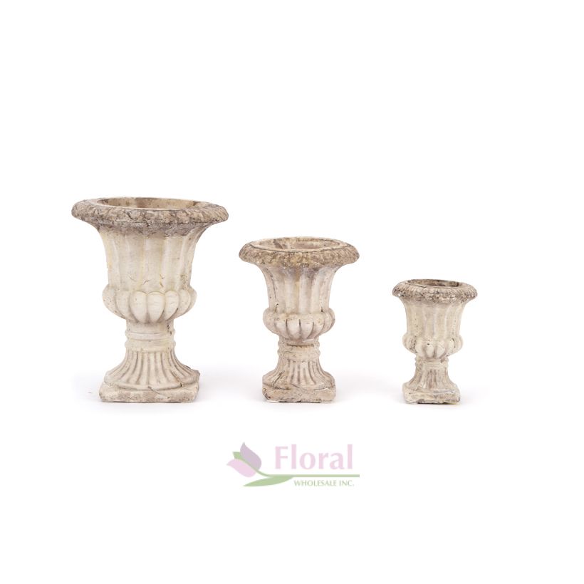 Concrete Pedestal Urn 7" Tall x 51/2" Opening Potomac Floral Wholesale