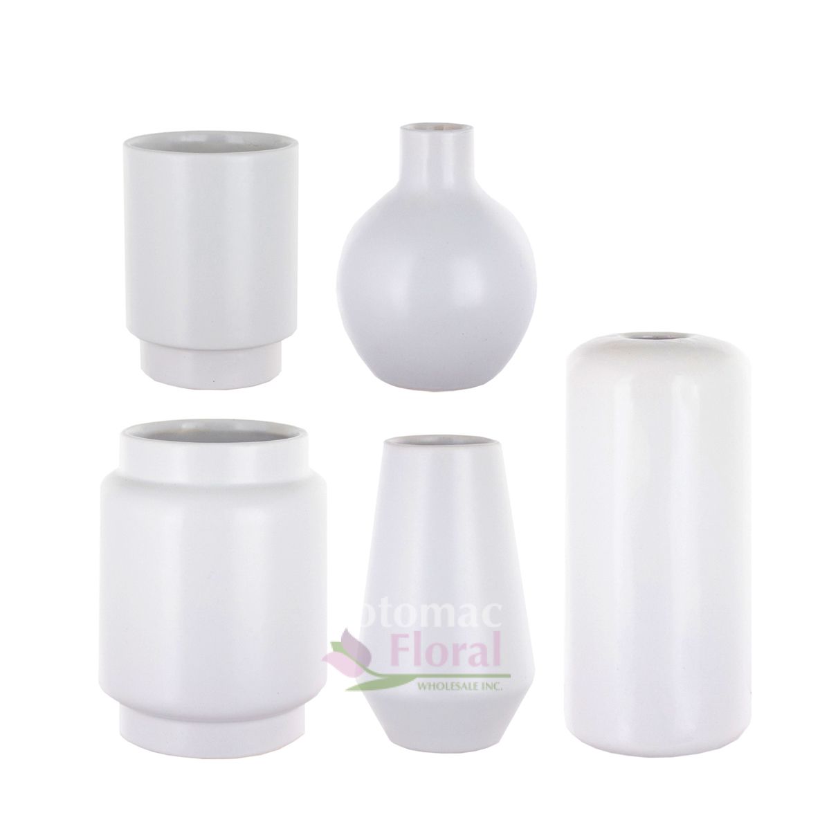 Mod Bauble Bud Vase Assortment White Potomac Floral Wholesale