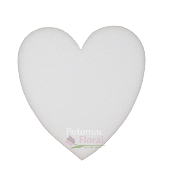 Styrofoam Heart Solid 18'' White - Potomac Floral Wholesale