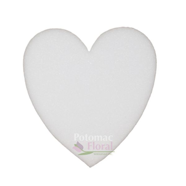 H-24 24 White Styrofoam Solid Heart - Each - ON SALE 