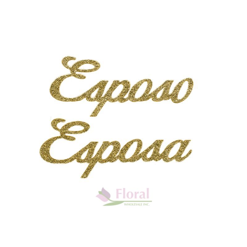 Gold Glitter Spanish Esposa Esposa Script Potomac Floral Wholesale