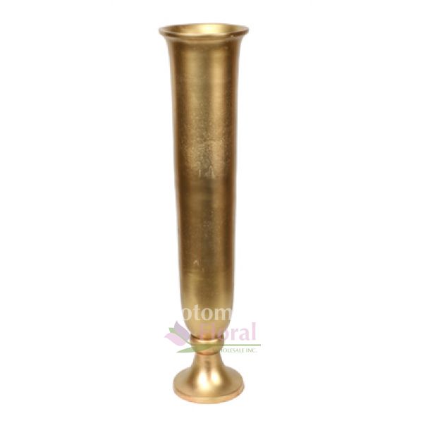 Gold Aluminum Metal Vase 24 Tall X 6 1 2 Potomac Floral Wholesale