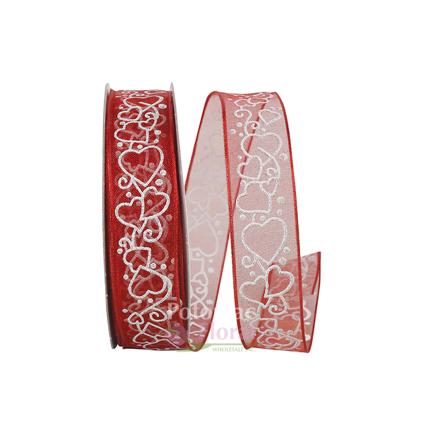 Wired # 9 Valentine Ribbon XO Fun Glitter x 10 Yards - Potomac Floral  Wholesale