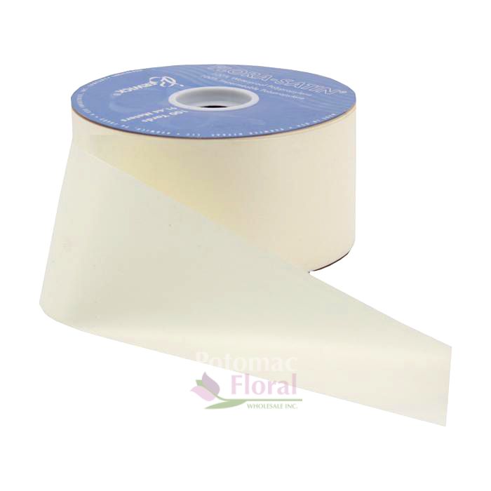 Flora-Satin Weatherproof Ribbon #40 Ivory x 100 Yards - Potomac Floral ...