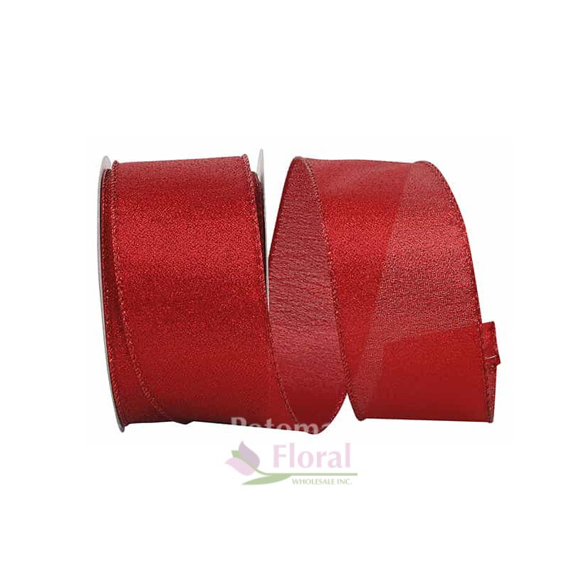 Wired Sparkle Red Metallic Display Ribbon #40 x 20 Yards - Potomac ...