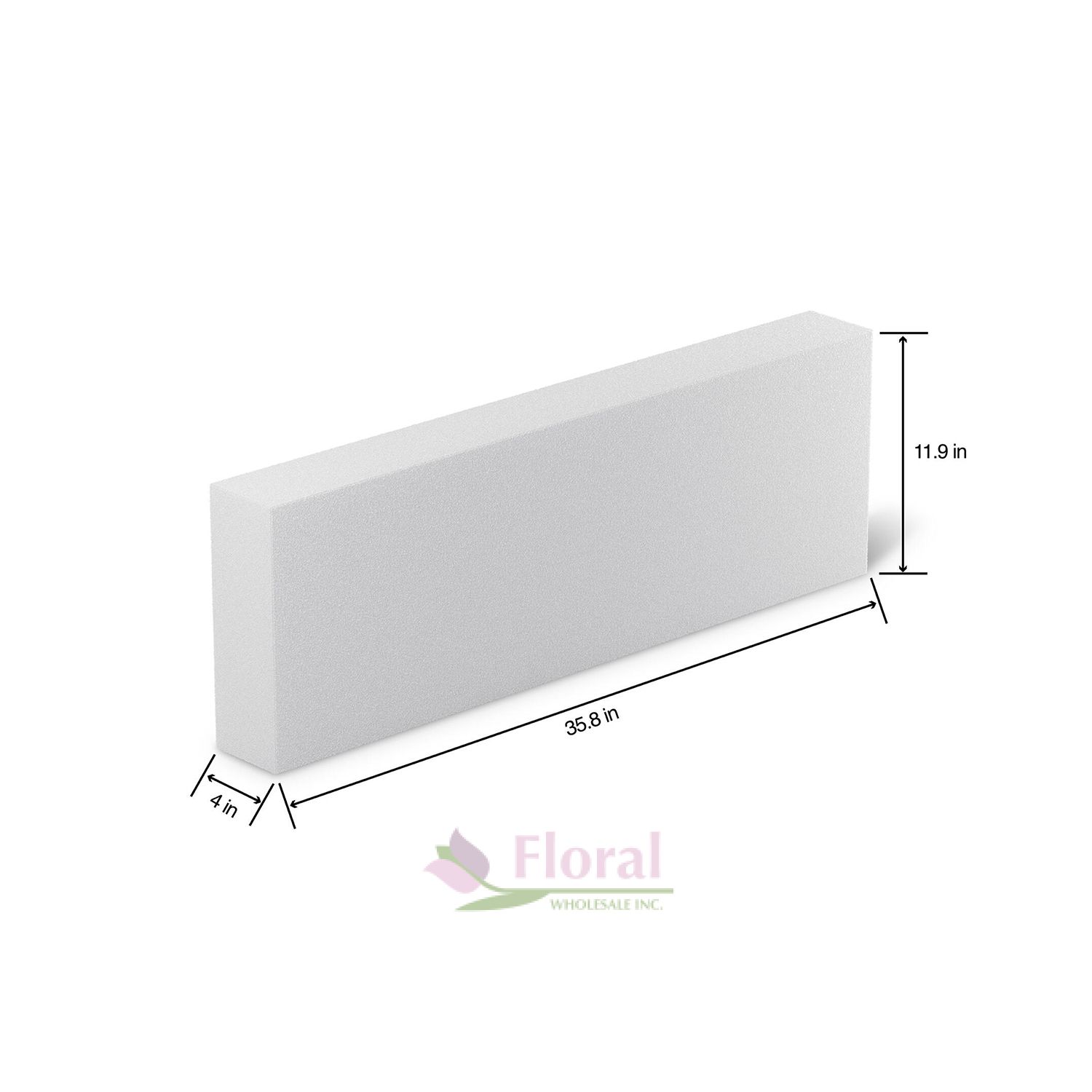 XPS Craft Foam Sheet White 4" x 12" x 36 Potomac Floral Wholesale