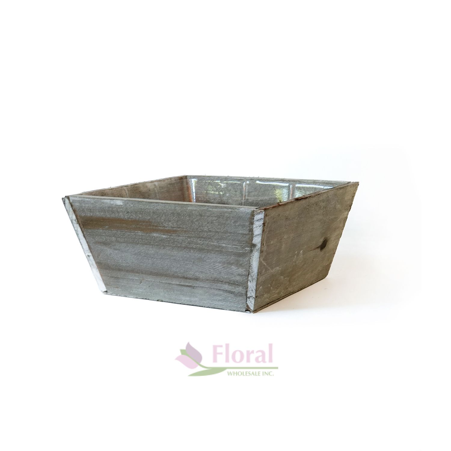 Gray Wood Cube 41/2" x 41/2" Wide Potomac Floral Wholesale